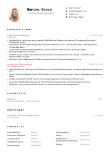 Lebenslauf-Vorlage für E-Mail-Marketing-Manager*in #1