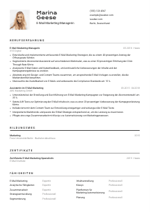 Lebenslauf-Vorlage für E-Mail-Marketing-Manager*in #2