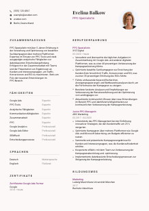 Lebenslauf-Vorlage für PPC-Spezialist*in #3