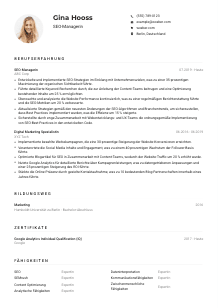 Lebenslauf-Muster für SEO-Manager*in