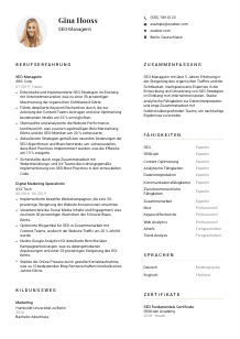 Lebenslauf-Vorlage für SEO-Manager*in #1