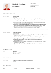 Lebenslauf-Vorlage für SEO-Spezialist*in #1