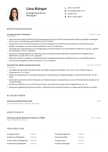 Lebenslauf-Muster für Anzeigenoperations-Manager*in