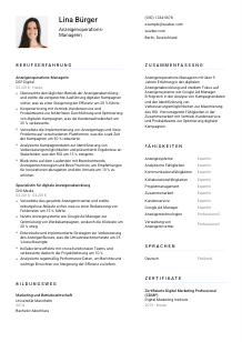 Lebenslauf-Vorlage für Anzeigenoperations-Manager*in #1