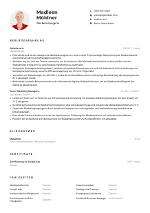 Lebenslauf-Muster für Werbemanager*in