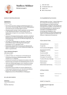 Lebenslauf-Vorlage für Werbemanager*in #1