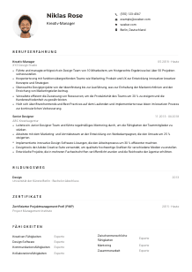 Lebenslauf-Muster für Kreativ-Manager*in