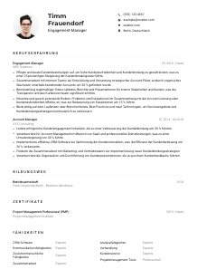 Lebenslauf-Muster für Engagement-Manager*in