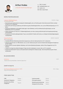 Lebenslauf-Vorlage für Leitende*r Marketing-Manager*in #3