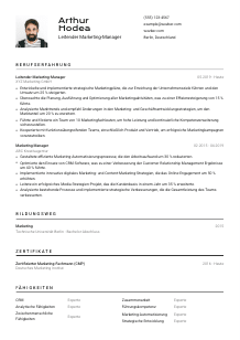 Lebenslauf-Vorlage für Leitende*r Marketing-Manager*in #2