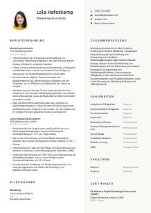 Lebenslauf-Vorlage für Marketing-Assistent*in #2