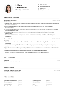 Lebenslauf-Muster für Marketing-Koordinator*in