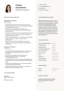 Lebenslauf-Vorlage für Marketing-Koordinator*in #2