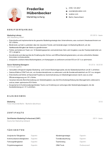 Lebenslauf-Muster für Marketing-Leitung