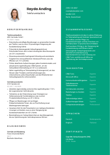 Lebenslauf-Vorlage für Telefonverkäufer*in #2