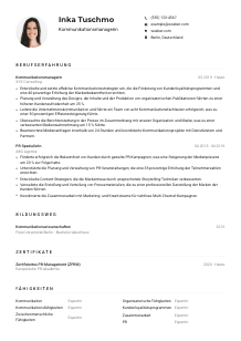 Lebenslauf-Muster für Kommunikationsmanager*in