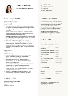 Lebenslauf-Vorlage für Kommunikationsmanager*in #2