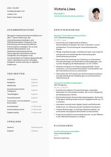 Lebenslauf-Vorlage für Manager*in Unternehmenskommunikation #2