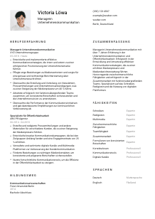 Lebenslauf-Vorlage für Manager*in Unternehmenskommunikation #1