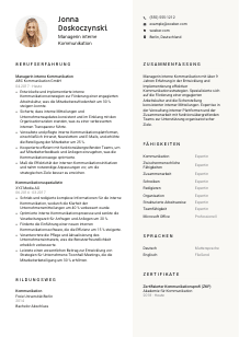Lebenslauf-Vorlage für Manager*in interne Kommunikation #2
