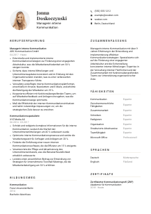Lebenslauf-Vorlage für Manager*in interne Kommunikation #1