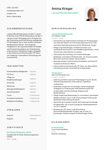 Lebenslauf-Vorlage für Leitung Öffentlichkeitsarbeit #2