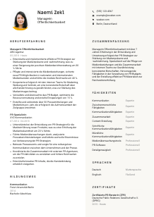 Lebenslauf-Vorlage für Manager*in Öffentlichkeitsarbeit #2