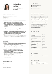 Lebenslauf-Vorlage für Community-Engagement-Manager*in #2
