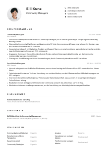 Lebenslauf-Muster für Community-Manager*in
