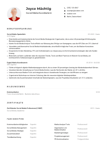 Lebenslauf-Muster für Social Media Koordinator*in