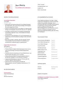 Lebenslauf-Vorlage für Social Media Koordinator*in #2