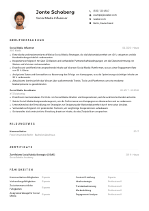 Lebenslauf-Muster für Social Media Influencer*in
