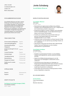 Lebenslauf-Vorlage für Social Media Influencer*in #2
