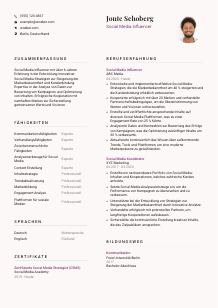 Lebenslauf-Vorlage für Social Media Influencer*in #3