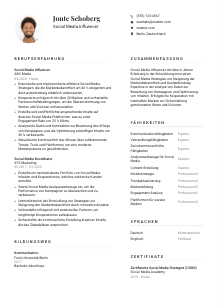 Lebenslauf-Vorlage für Social Media Influencer*in #1