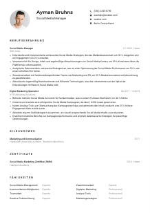 Lebenslauf-Muster für Social Media Manager*in