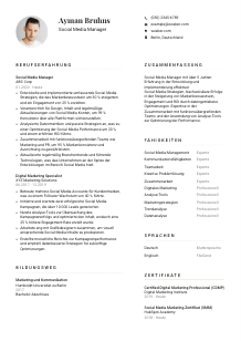 Lebenslauf-Vorlage für Social Media Manager*in #1