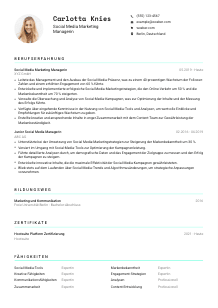 Lebenslauf-Vorlage für Social Media Marketing Manager*in #3