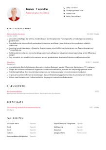 Lebenslauf-Vorlage für Administrative Assistenz #1