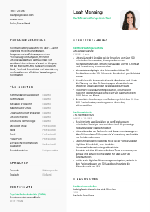 Lebenslauf-Vorlage für Rechtsverwaltungsassistenz #2