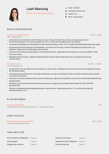 Lebenslauf-Vorlage für Rechtsverwaltungsassistenz #3