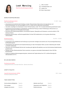 Lebenslauf-Vorlage für Rechtsverwaltungsassistenz #1