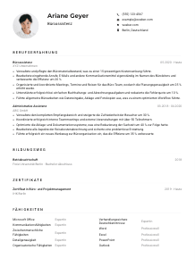 Lebenslauf-Muster für Büroassistenz