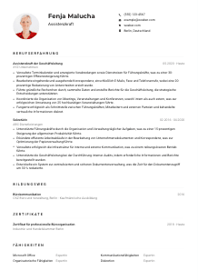 Lebenslauf-Muster für Assistenzkraft