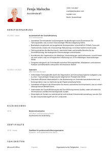 Lebenslauf-Vorlage für Assistenzkraft #1