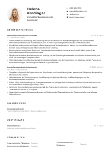 Lebenslauf-Muster für Immobilienkaufmännische*r Assistent*in