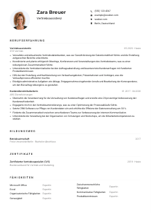 Lebenslauf-Muster für Vertriebsassistenz