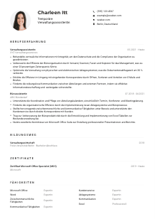 Lebenslauf-Muster für Temporäre*r Verwaltungsassistent*in