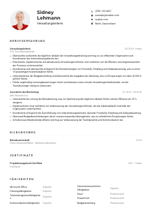Lebenslauf-Muster für Verwaltungsleiter*in