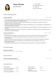 Lebenslauf-Muster für Bau-Büroleiter*in